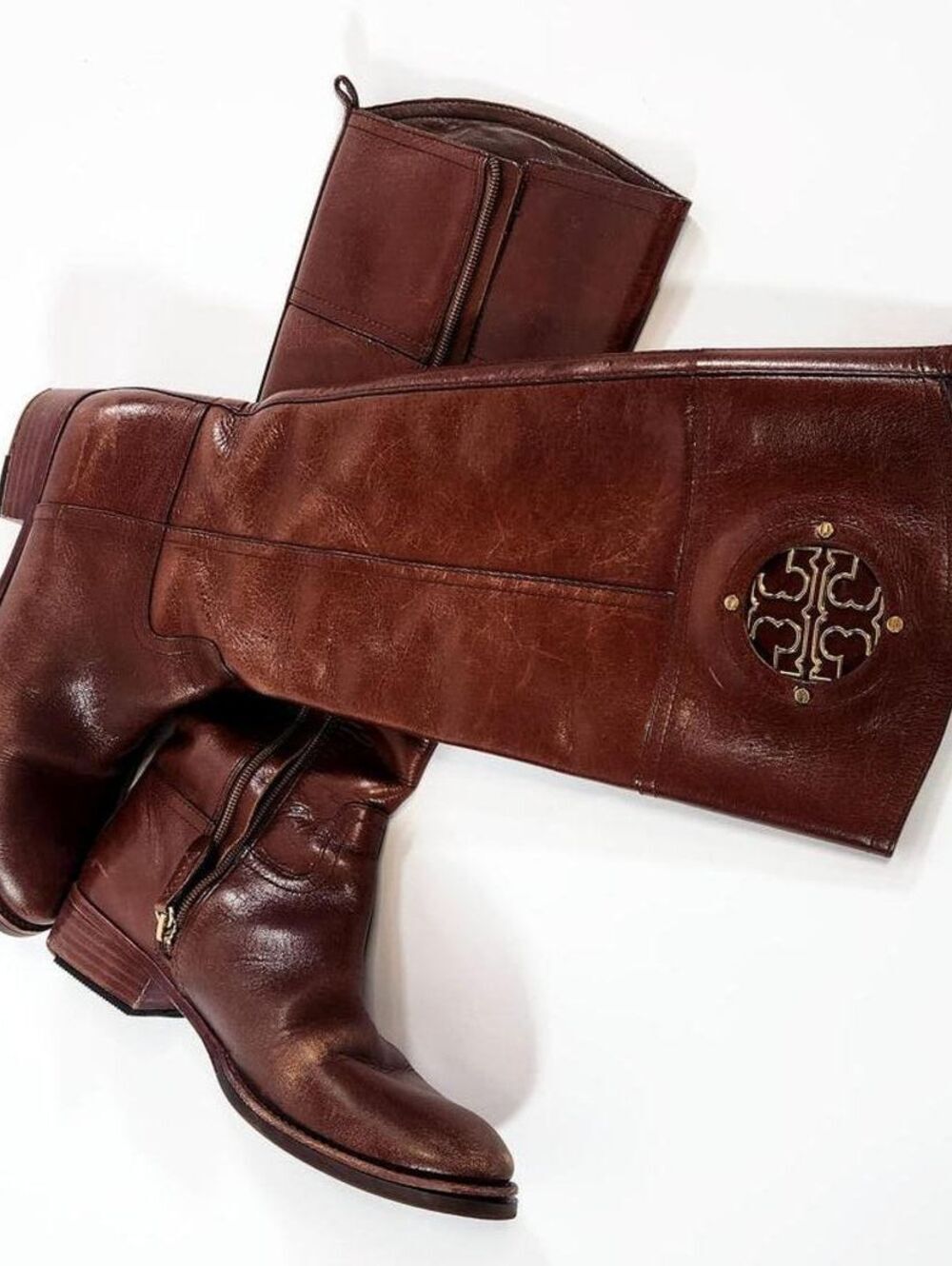 Tory Burch Brown Leather Knee-High Boots Size 7.5M